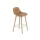 Fiber Barstool W Back Wood Base Cognac Leather 65 Muuto 5000X5000