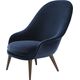 Bat Lounge Chair High Back Wood Fully Upholstered American Walnut Velluto 970 Gubi F3 Q